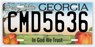 GA license plate CMD5636