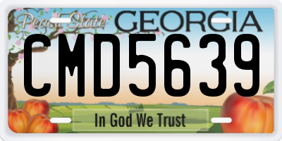 GA license plate CMD5639