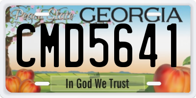 GA license plate CMD5641