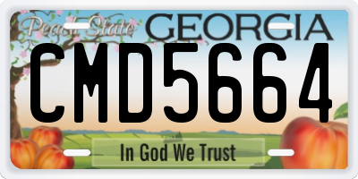 GA license plate CMD5664