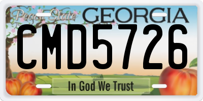 GA license plate CMD5726