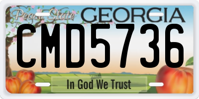 GA license plate CMD5736
