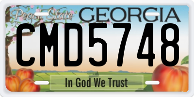 GA license plate CMD5748