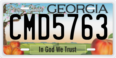 GA license plate CMD5763