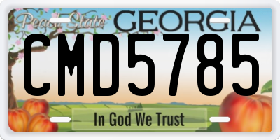 GA license plate CMD5785