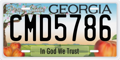 GA license plate CMD5786