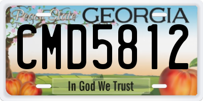 GA license plate CMD5812
