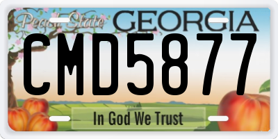 GA license plate CMD5877