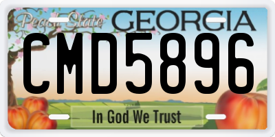 GA license plate CMD5896