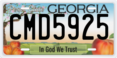 GA license plate CMD5925