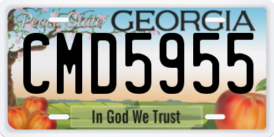 GA license plate CMD5955