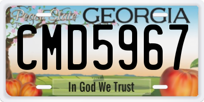 GA license plate CMD5967