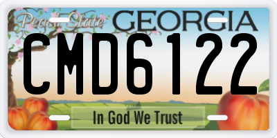 GA license plate CMD6122