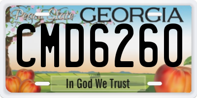 GA license plate CMD6260