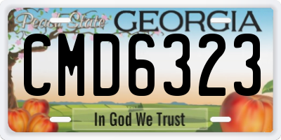 GA license plate CMD6323