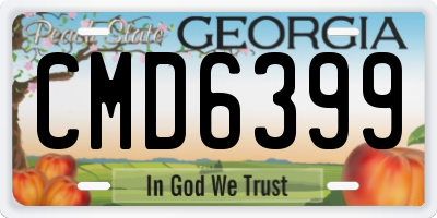 GA license plate CMD6399
