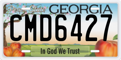GA license plate CMD6427