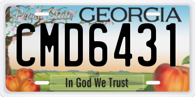 GA license plate CMD6431