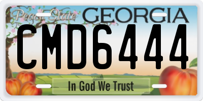 GA license plate CMD6444