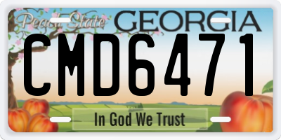 GA license plate CMD6471