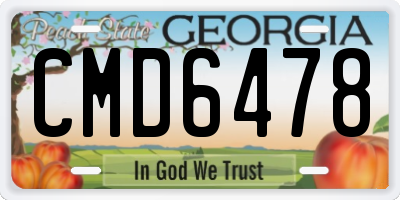 GA license plate CMD6478
