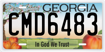 GA license plate CMD6483