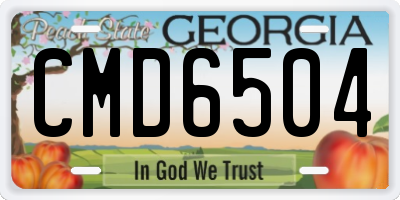 GA license plate CMD6504
