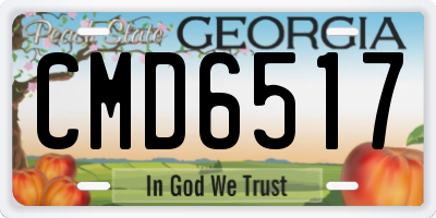 GA license plate CMD6517