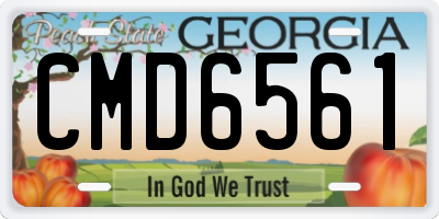 GA license plate CMD6561