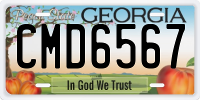 GA license plate CMD6567