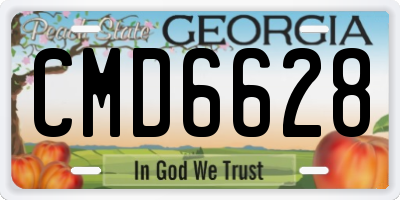 GA license plate CMD6628