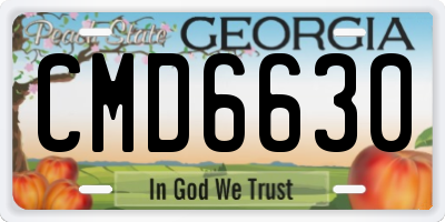 GA license plate CMD6630