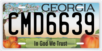GA license plate CMD6639
