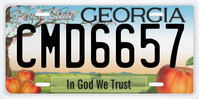 GA license plate CMD6657