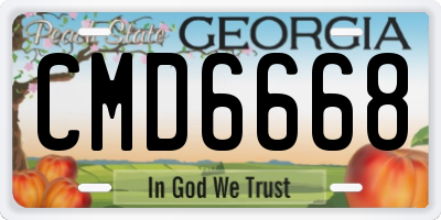 GA license plate CMD6668