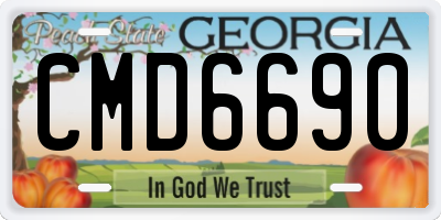 GA license plate CMD6690