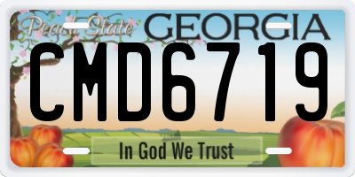 GA license plate CMD6719
