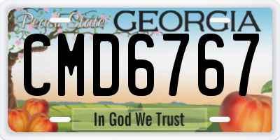 GA license plate CMD6767