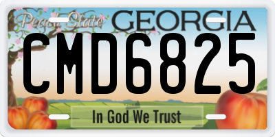 GA license plate CMD6825