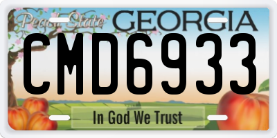 GA license plate CMD6933