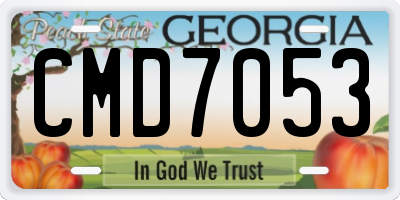 GA license plate CMD7053
