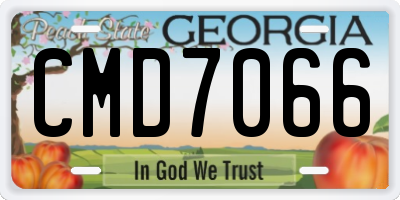 GA license plate CMD7066