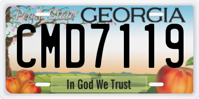 GA license plate CMD7119