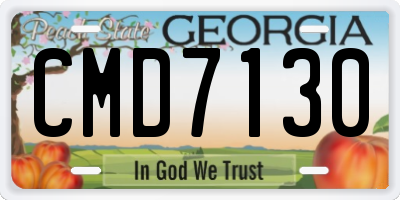GA license plate CMD7130