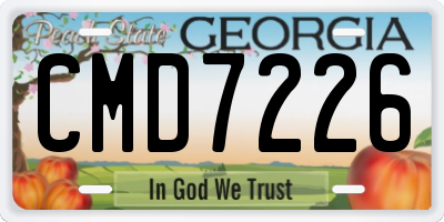 GA license plate CMD7226