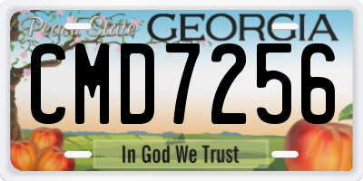 GA license plate CMD7256