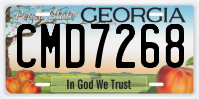 GA license plate CMD7268