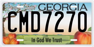 GA license plate CMD7270