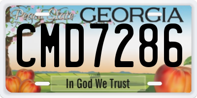 GA license plate CMD7286