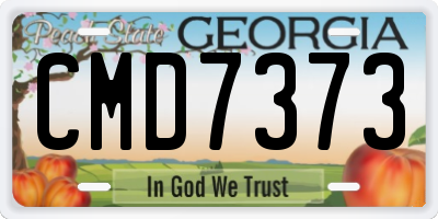 GA license plate CMD7373